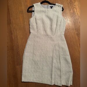 Ann Taylor Gray Tweed Midi Dress
